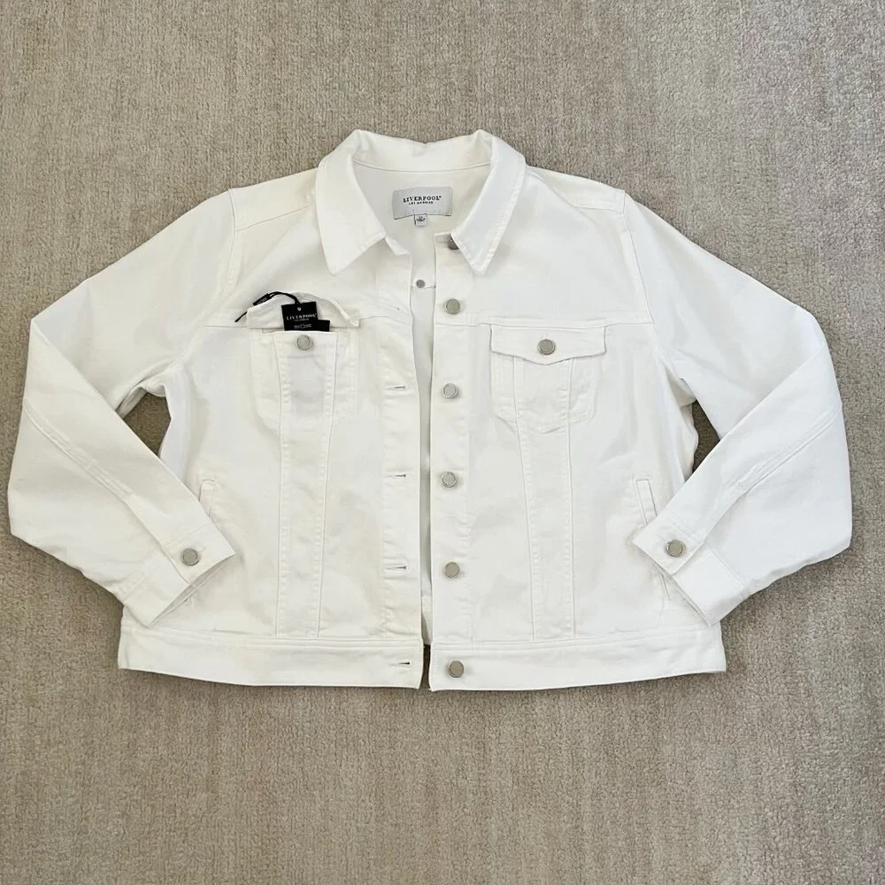 Liverpool White Denim Jeans Jacket 2X - Picture 1 of 12